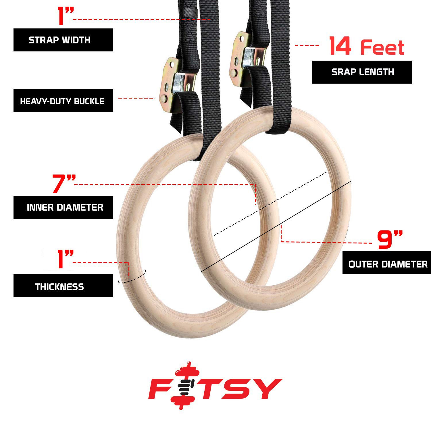 Mainstream Werkelijk gegevens FITSY Roman Ring with Straps & Buckles | Gymnastics Ring