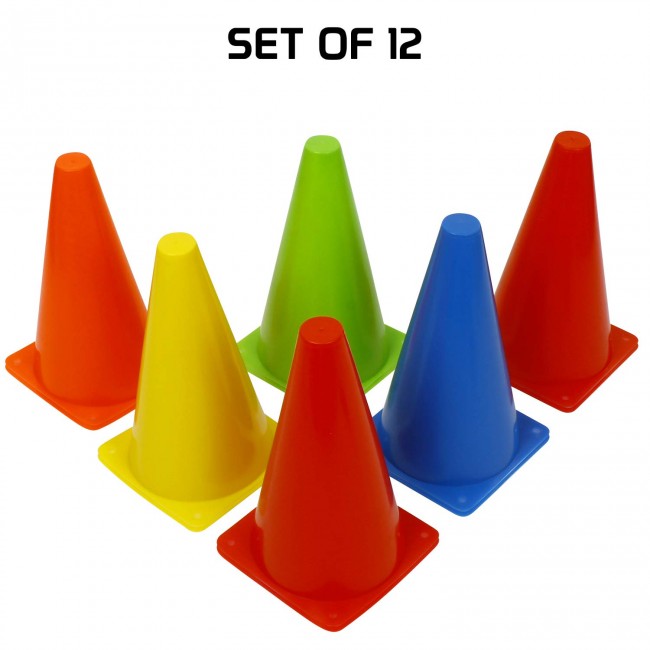FITSY Agility Space Marker Cones - 9 Inch - 12 pcs