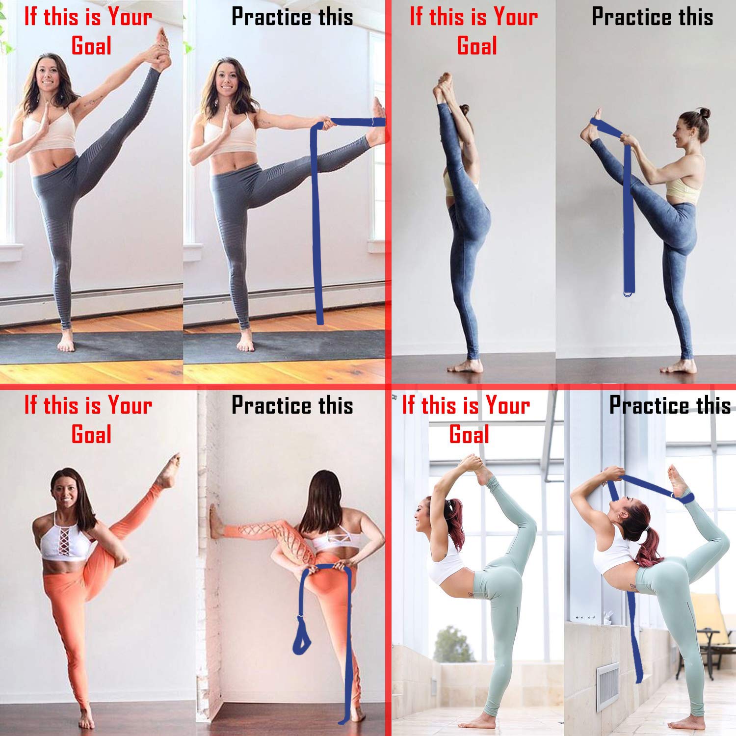SAWANS® Loop Yoga Stretching Strap Belt Training Leg Body Exercise Fitness Sport 