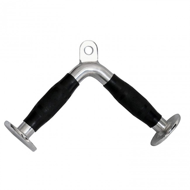 FITSY Gym Cable Attachment : V Shaped Tricep Press Down Bar with Rubberized Grip