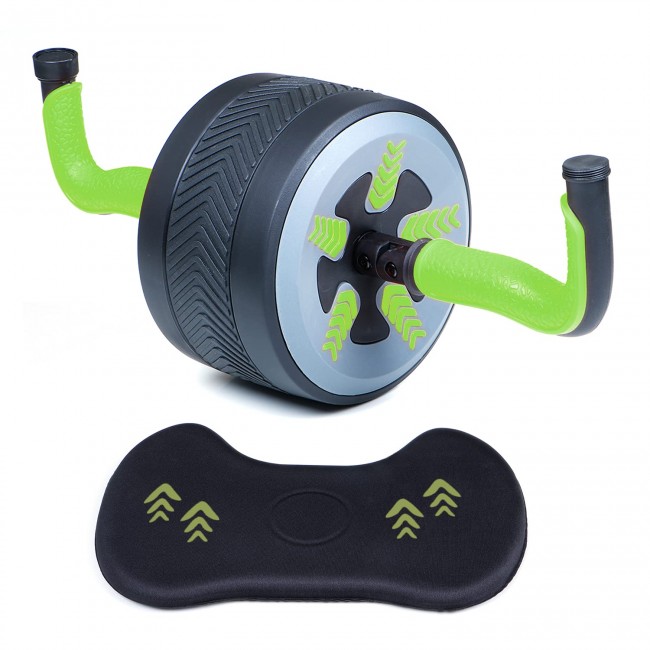 FITSY Automatic Rebound Design 2 in 1 Ab Roller Cum Kettlebell with Knee Mat