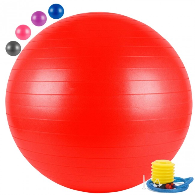 FITSY Yoga Exercise Gym Ball with Foot Pump, 55 cm